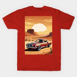 American Muscle Car Desert scene T-Shirt